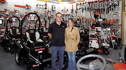 Sonny Dougherty and Melody Crain stand among the many pieces of equipment available for sale at Sonny’s Small Engine, located at 595 Hwy 327 E. in Silsbee. Sonny’s also offers repair services for a wide range of small engines, including those of lawn mowers, weed eaters, chain saws, blowers, pressure washers and others. Dan Eakin photo