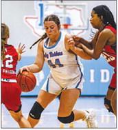 Lumberton Lady Raider Madagyn Boudoin drives down court in a recent game. The Lady Raiders will play at West Hardin at 6 p.m.Tuesday, Dec. 5 and will host Vidor at 7:30 p.m. Friday, Dec. 8.