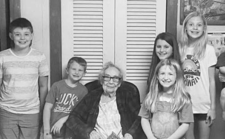 Barbara “Grandma” McCarty celebrated her 96th birthday on Sunday, November 6th at her home in Silsbee. She was surrounded by three generations..children, grandchildren and great-great grandchildren. Courtesy Photo
