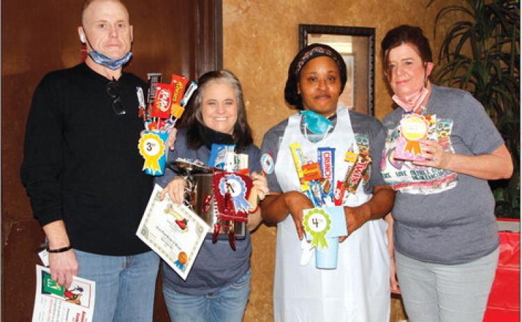 Silsbee Oaks held its annual Chili Cook-off Friday, January 27. Pictured are (from left) Art Lunsford, third place; Cricket Dear, first place; Winnie Vaughn, fourth place and Mary Silvernail, honorable mention. Winners not pictured were Mackenzie Staub, Judges/Residents Choice and second place winner and Trish Jacobs, second place winner. Photo by Amy Gonzales