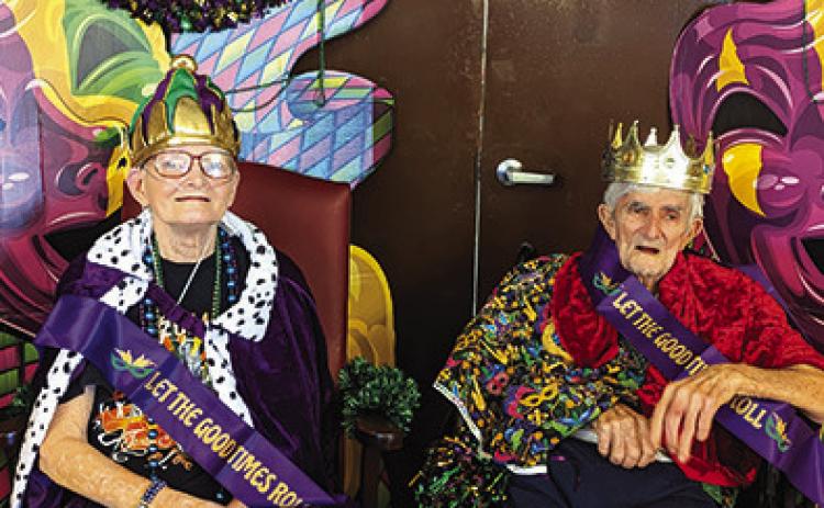 Silsbee Oaks crowned Mardi Gra King &amp; Queen Penny Williams &amp; Lupe Garcia. Staff assisted residents in decorating wheelchairs, walkers &amp; and we had a parade .Many beads were thrown while jazzing it up to Cajun music. Afterwards we enjoyed King cake &amp; punch.